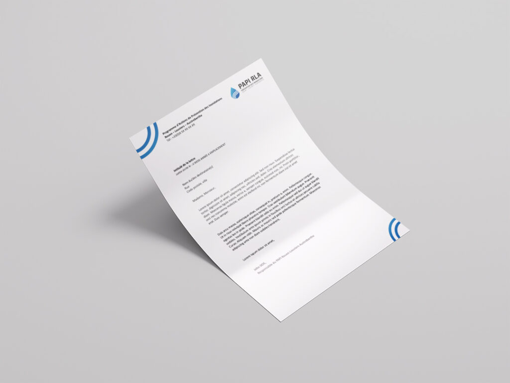 Mockup d'une feuille administrative à l'image du PAPI Rouen-Louviers-Austreberthe 2024-2030