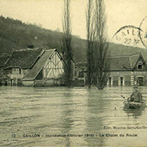 Photo prise lors d'un débordement dans la ville de Gaillon, en janvier 1910.