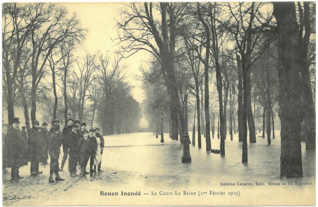 1910 02 01 ROUEN Crue Seine Le Cours La Reine