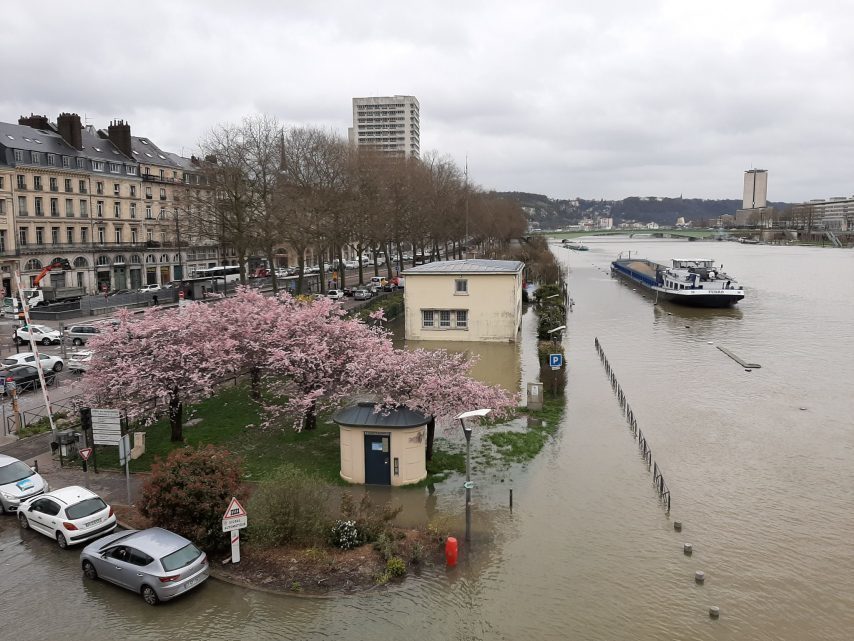 Débordement de la Seine à Rouen le 11/03/2020 (source : Actu.fr)
