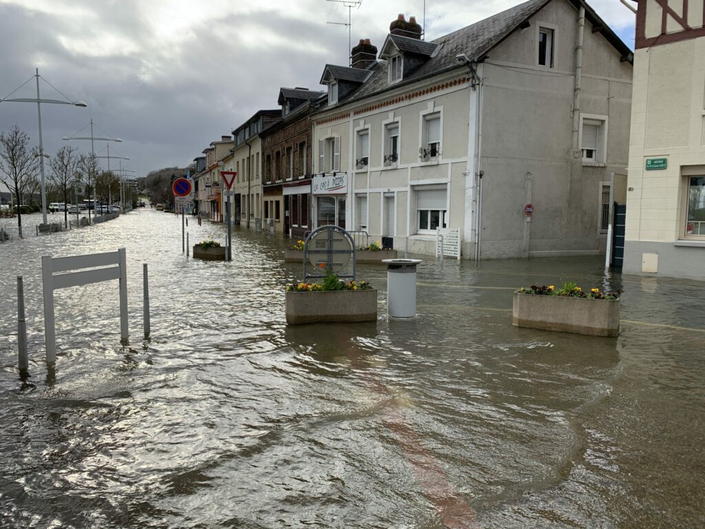 Débordement de la Seine à Duclair le 12/03/2020 (source : SMBVAS)