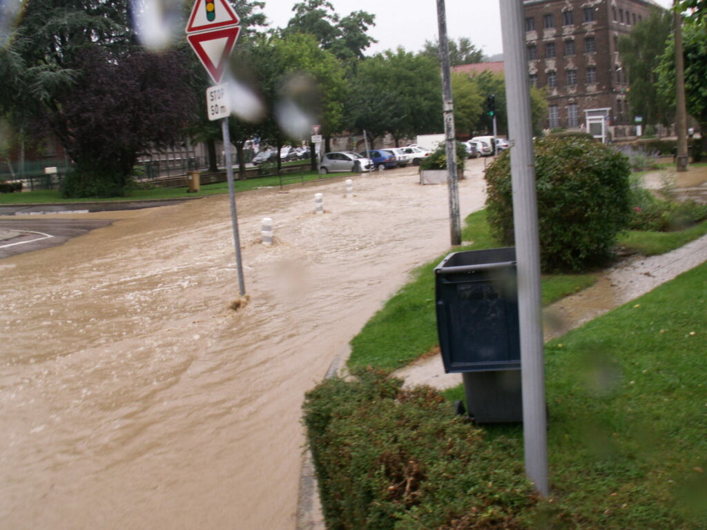 Voirie inondée