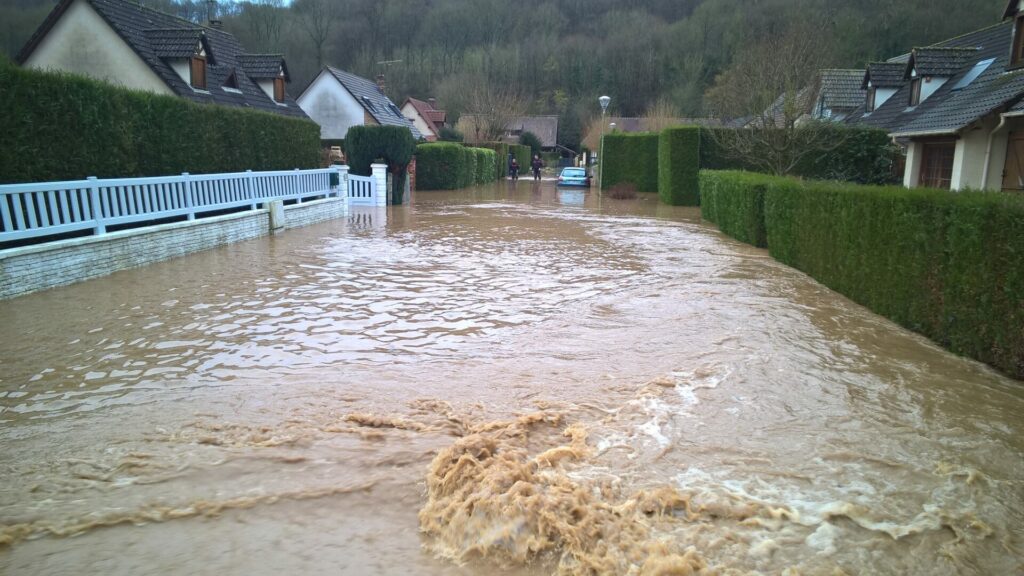 Inondations le 22 janvier 2018 à Saint Aubin Epinay (source : Mairie de Saint Aubin Epinay)